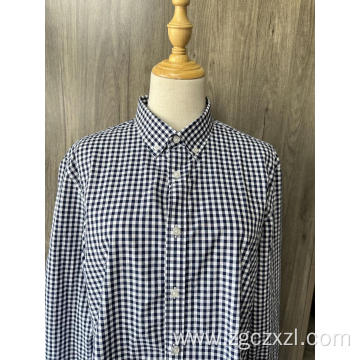 Good selling 100% cotton long sleeve plaid shirt